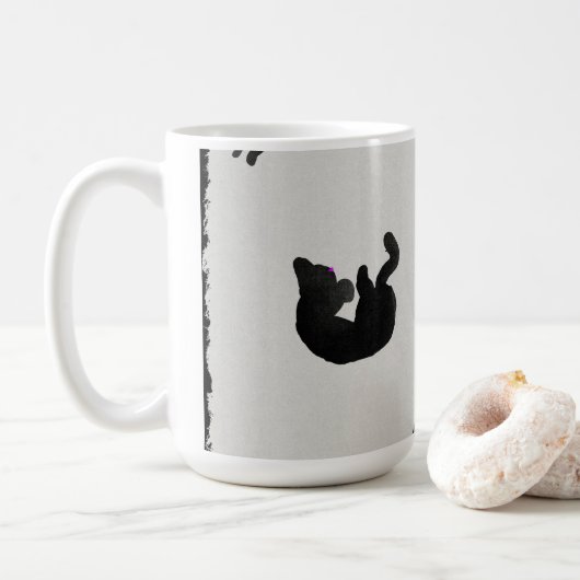 Mug Aquarelle de chats noirs (Avec donut)