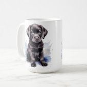 Mug Aquarelle de Chien Chien Chien Mignonne Labrador R (Devant gauche)