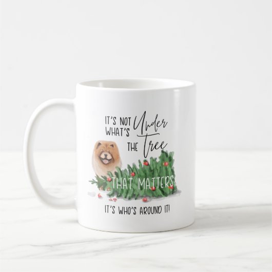 Mug Aquarelle de chien coquin Chow Chow Knoked Tree ov (Gauche)