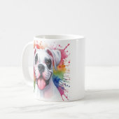 Mug Aquarelle de chien de boxe (Devant gauche)