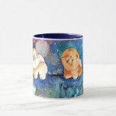 Mug Aquarelle de chien de la LUNE D'ARGENT (Centre)