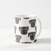 Mug Aquarelle de chien du Labrador noir (Devant droit)