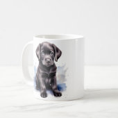 Mug Aquarelle de chiot mignonne Labrador Retriever Chi (Devant gauche)