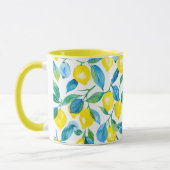 Mug Aquarelle de citrons jaunes méditerranéens (Gauche)