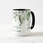 Mug Aquarelle de famille Cabine vert botanique (Devant droit)