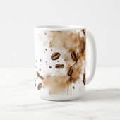 Mug Aquarelle de fèves de café - Addicats de café (Devant droit)