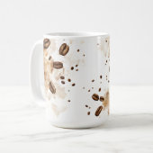 Mug Aquarelle de fèves de café - Addicats de café (Devant gauche)