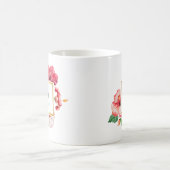 Mug Aquarelle de fille, hibiscus TROPICAL Monogramme (Centre)