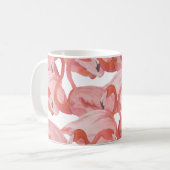 Mug Aquarelle de Flamant rose : Motif transparent (Devant gauche)