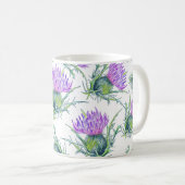 Mug Aquarelle de fleur de chardon écossaise (Devant droit)