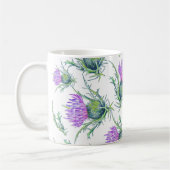 Mug Aquarelle de fleur de chardon écossaise (Gauche)