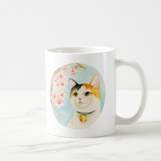 Mug Aquarelle de fleur de chat et de fleurs de (Droite)