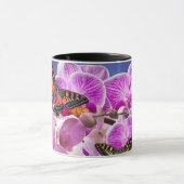 Mug Aquarelle de fleur d'orchidée rose violet (Centre)