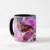 Mug Aquarelle de fleur d'orchidée rose violet (Devant gauche)