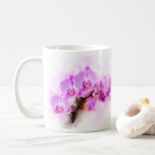 Mug Aquarelle de fleur d'orchidée - rose wb 03