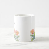 Mug Aquarelle de fleurs de corail Nom (Centre)