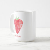 Mug Aquarelle de fraise personnalisée (Devant gauche)