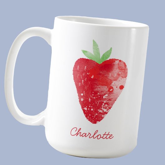 Mug Aquarelle de fraise personnalisée