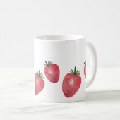 Mug Aquarelle de fraises peinte à la main (Devant droit)
