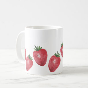 Mug Aquarelle de fraises peinte à la main