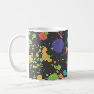 Mug Aquarelle de Grunge : Motif de points colorés.