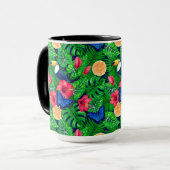 Mug Aquarelle de jardin toucan et tropical (Devant gauche)