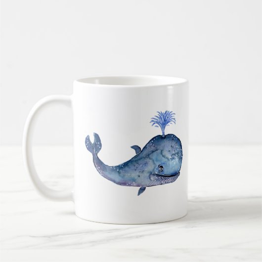 Mug Aquarelle de la Baleine bleue (Gauche)