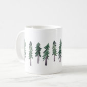 Mug Aquarelle de la forêt de pins (Devant gauche)