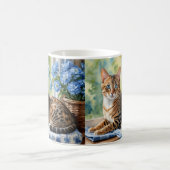 Mug Aquarelle de la race de chats du Bengale (Centre)