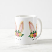 Mug Aquarelle de lapin jaune beige (Devant droit)