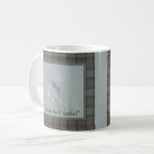 Mug Aquarelle de libellule Fraser Clan Tartan Citation (Devant gauche)