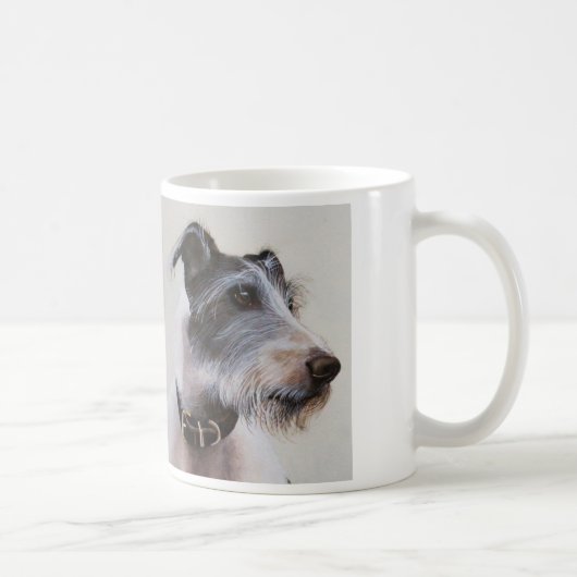 Mug Aquarelle de Lurcher avec le texte "du meilleur (Droite)