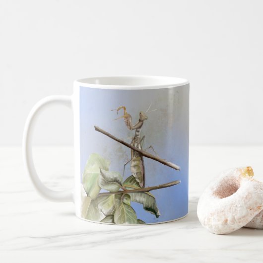 Mug Aquarelle de Mantis priant (Avec donut)
