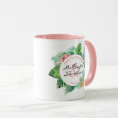 Mug Aquarelle de mariage des orchidées à ananas (Devant droit)