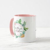 Mug Aquarelle de mariage des orchidées à ananas (Devant gauche)