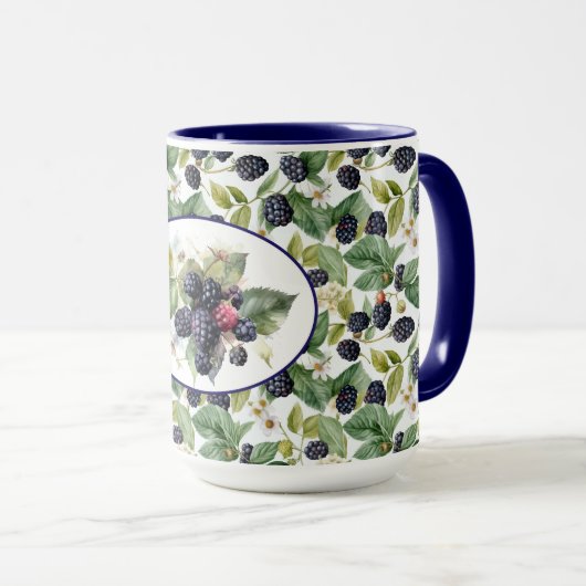 Mug Aquarelle de mûre Blackberry (Devant droit)
