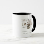 Mug Aquarelle de Noël Couche paysage hiver (Devant droit)
