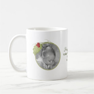 Mug Aquarelle de Noël Elégante verdure Holly Berry