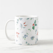 Mug Aquarelle de Noël Floral Vacances Traditionnelles (Gauche)