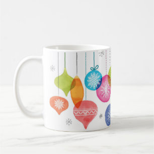 Mug Aquarelle de Noël - ornements de flocon de neige