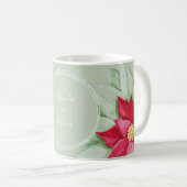 Mug Aquarelle de Noël Poinsettia Peinte à la main (Devant droit)