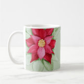 Mug Aquarelle de Noël Poinsettia Peinte à la main (Gauche)
