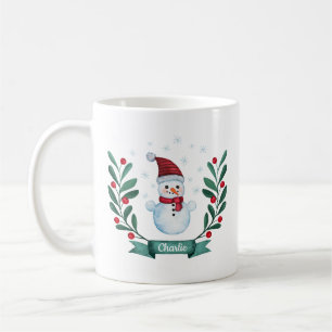 Mug Aquarelle de Noël Snowman Custom