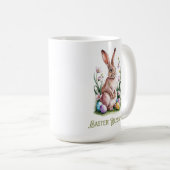 Mug Aquarelle de Pâques Lapin & Fleurs (Devant droit)
