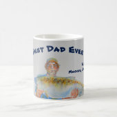 Mug Aquarelle de pêcheur Meilleur papa jamais (Centre)