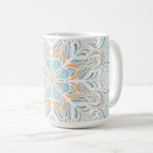 Mug Aquarelle de plage de Mandala (Devant droit)