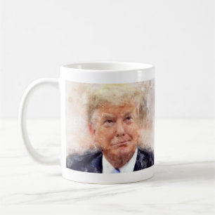 Mug Aquarelle de portrait souriant Donald Trump