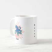 Mug aquarelle de poulpe heureuse (Devant gauche)