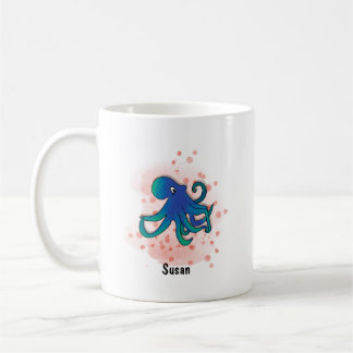 Mug aquarelle de poulpe heureuse