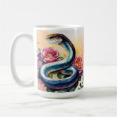 Mug Aquarelle de serpent Art Floral (Gauche)